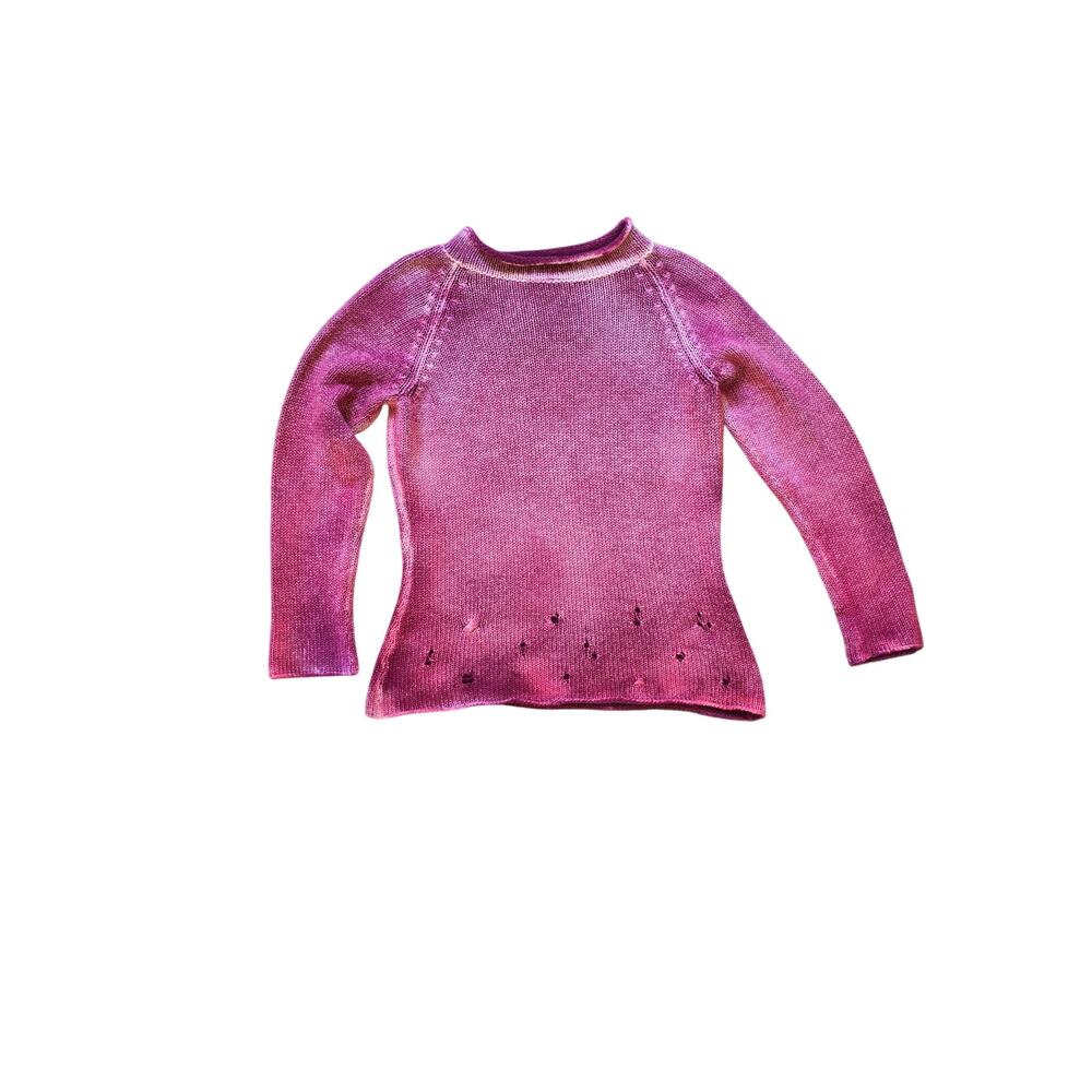 F‎ Cashmere Fissore Knit Luxury Jewel Tone Pink Made in Italy Size Large